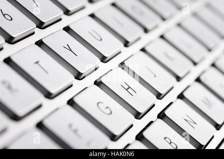 macro shot of white computer keyboard Stock Photo