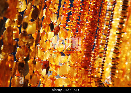 closeup of amber jewelry Stock Photo