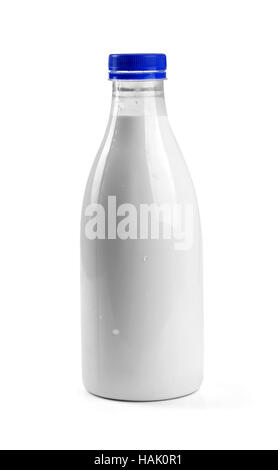 blank milk bottle isolated on white background Stock Photo