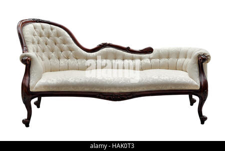 vintage style couch isolated on white Stock Photo