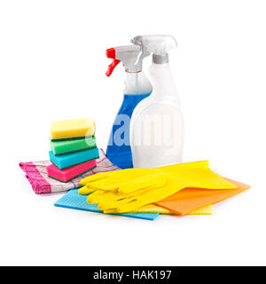 cleaning service products isolated on white background Stock Photo