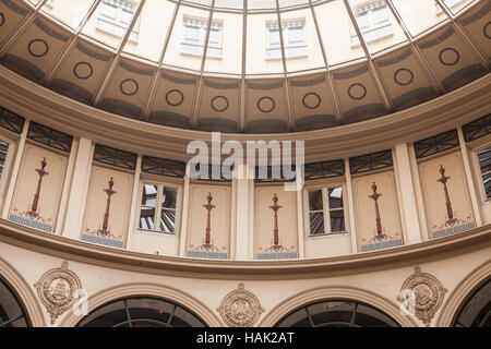 The glass dome in Galerie Colbert, Paris. Stock Photo