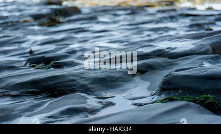 Aberystwyth Castle ruins on the edge of the sea Stock Photo