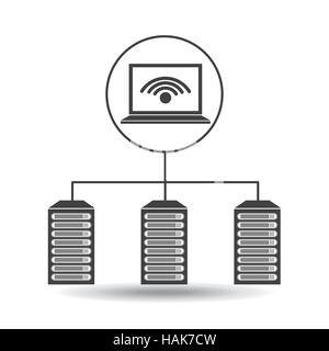 laptop padlock data center connection vector illustration eps 10 Stock Vector