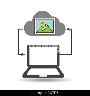cloud computer connected picture vector illustration eps 10 Stock Vector