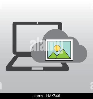 cloud computer connected picture vector illustration eps 10 Stock Vector