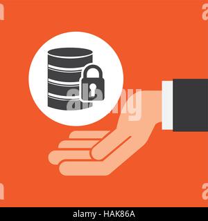 hands businessman data security padlock vector illustration eps 10 Stock Vector