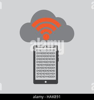 smartphone transfer cloud data wifi vector illustration eps 10 Stock Vector