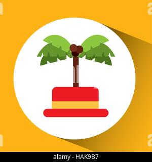 travel tourist hat concept coconut tree vector illustration eps 10 Stock Vector