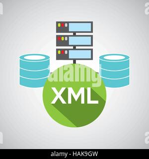 xml language data base storage vector illustration eps 10 Stock Vector