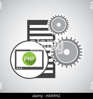 database setting php computer web vector illustration eps 10 Stock Vector