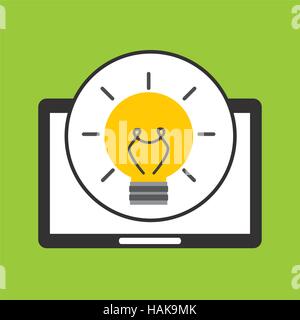 hand holds tablet idea innovation vector illustration eps 10 Stock Vector