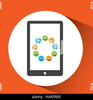 programming languages smartphone source code vector illustration eps 10 Stock Vector