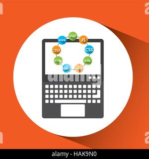 programming languages notebook computer digital vector illustration eps 10 Stock Vector