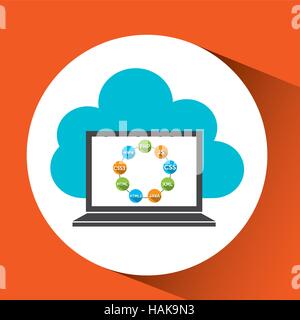 programming languages computer cloud design vector illustration eps 10 Stock Vector
