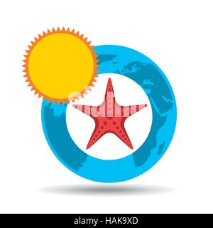 vacation around world sunny starfish vector illustration eps 10 Stock Vector