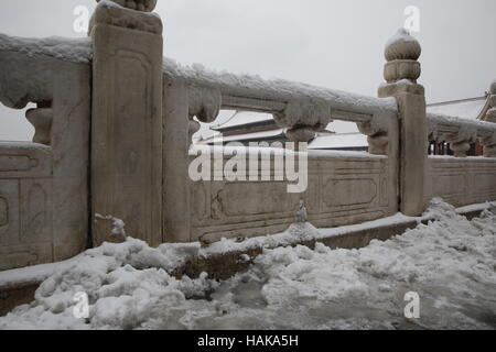 White marble gargoyle in the Forbidden City, Beijing,China Stock Photo
