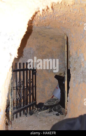 Urban Exploration in former World War II bunkers in Athens, Greece Stock Photo