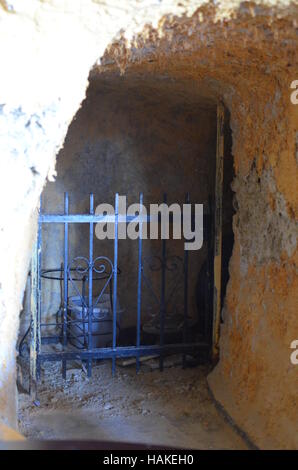 Urban Exploration in former World War II bunkers in Athens, Greece Stock Photo