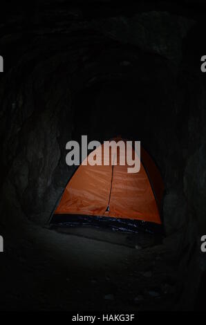 Urban Exploration in former World War II bunkers in Athens, Greece Stock Photo