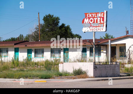 An abandoned motel along Highway 54 in Vaughn, New Mexico. Stock Photo