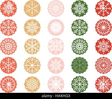 Christmas ornament design for decoration, tags, stickers, labels, bottle caps etc. Stock Vector