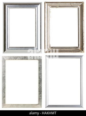 set of four silver picture frames Stock Photo