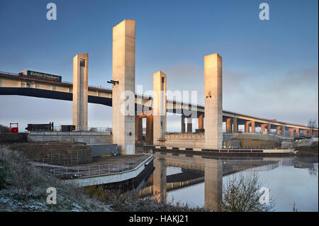 Barton Bridge lifting bridge Trafford dual carriageway manchester Stock ...