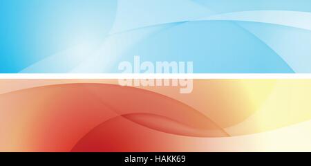 Abstract wavy banners bright background. Web headers smooth waves design Stock Vector