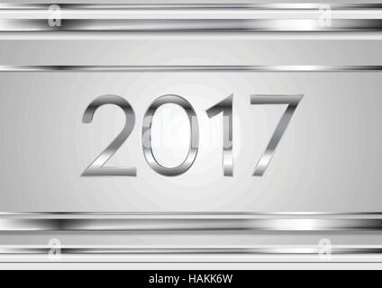 2017 tech silver stripes abstract background. New Year concept vector design Stock Vector