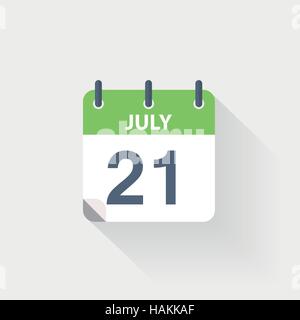 21 july calendar icon Stock Vector