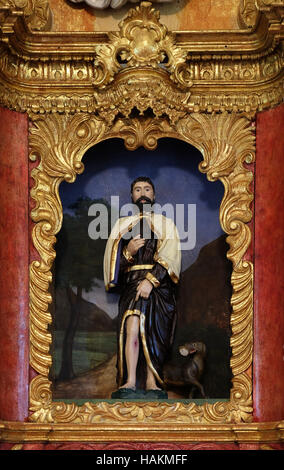 Saint Roch on the main altar in chapel of Saint Roch in Zagreb, Croatia on May 16, 2016. Stock Photo