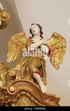 Angel on the main altar in chapel of Saint Roch in Zagreb, Croatia Stock Photo