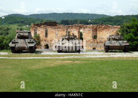 Military tanks Open air museum of the Croatian War of Independence, 1991 - 1995, Turanj, Croatia