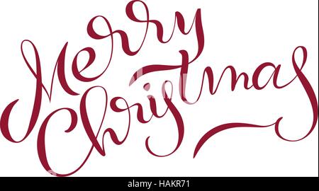 Merry Christmas text isolated on white background. Calligraphy lettering Stock Vector