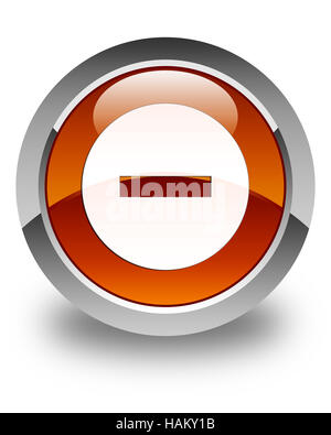 Cancel icon isolated on glossy brown round button abstract illustration Stock Photo