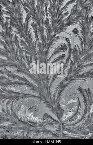Ice formations on glass Stock Photo