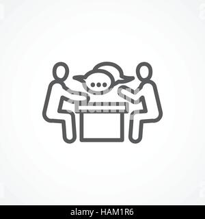 Meeting icon on white background Stock Vector