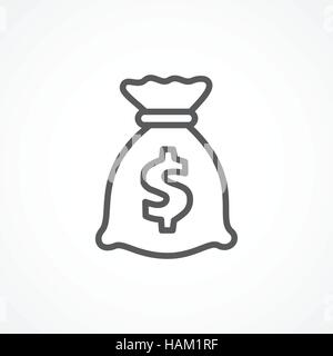 Money bag icon on white Stock Vector