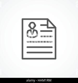 Resume icon on white background Stock Vector