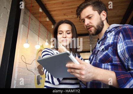 Young professionals work in modern office.Business crew working with startup Stock Photo