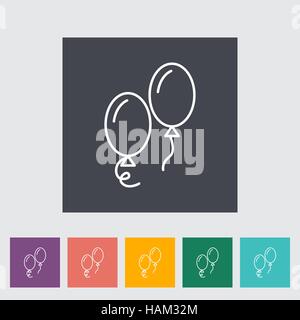 Ballonthin line flat vector related icon set for web and mobile applications. It can be used as - pictogram, icon, infographic element. Vector Illustr Stock Vector