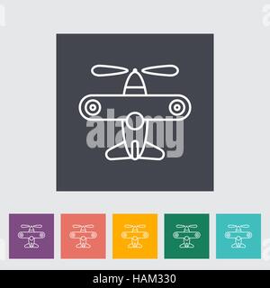Airplane toy thin line flat vector related icon set for web and mobile applications. It can be used as - pictogram, icon, infographic element. Vector  Stock Vector