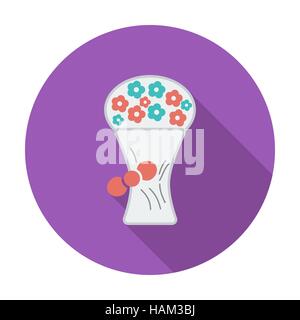 Bouquet of flowers. Single flat color icon. Vector illustration. Stock Vector