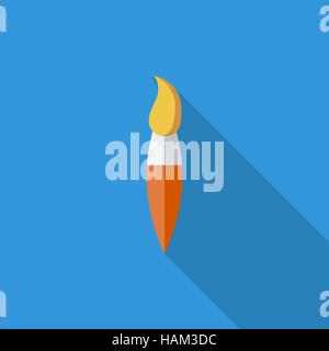 Paintbrush icon. Flat vector related icon with long shadow for web and mobile applications. It can be used as - logo, pictogram, icon, infographic ele Stock Vector