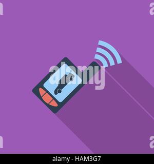 Car remote control icon. Flat vector related icon with long shadow for web and mobile applications. It can be used as - logo, pictogram, icon, infogra Stock Vector