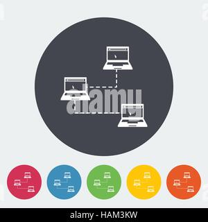 Computer network single icon. Stock Vector