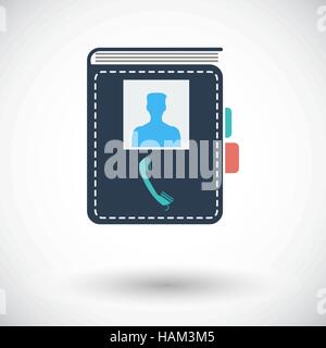 Contact book single icon. Stock Vector