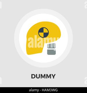 Dummy head for crash test icon vector. Flat icon isolated on the white background. Editable EPS file. Vector illustration. Stock Vector