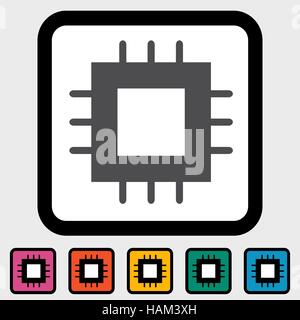 Electronic chip icon Stock Vector